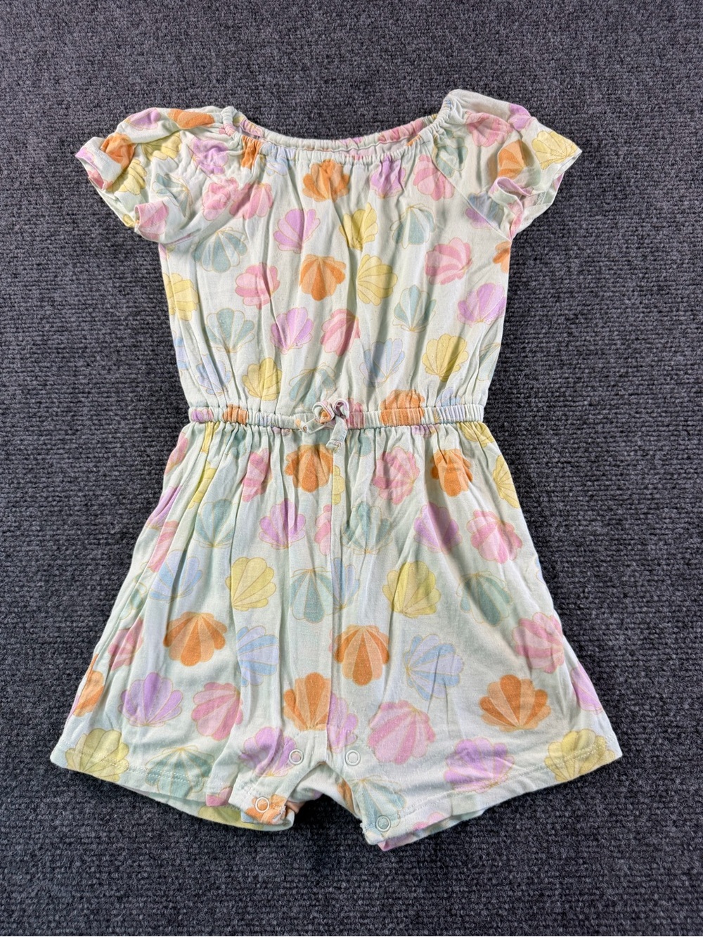 Posh Peanut Flutter Romper Featuring Seashell Pastel Colors 12-18 Months Summer